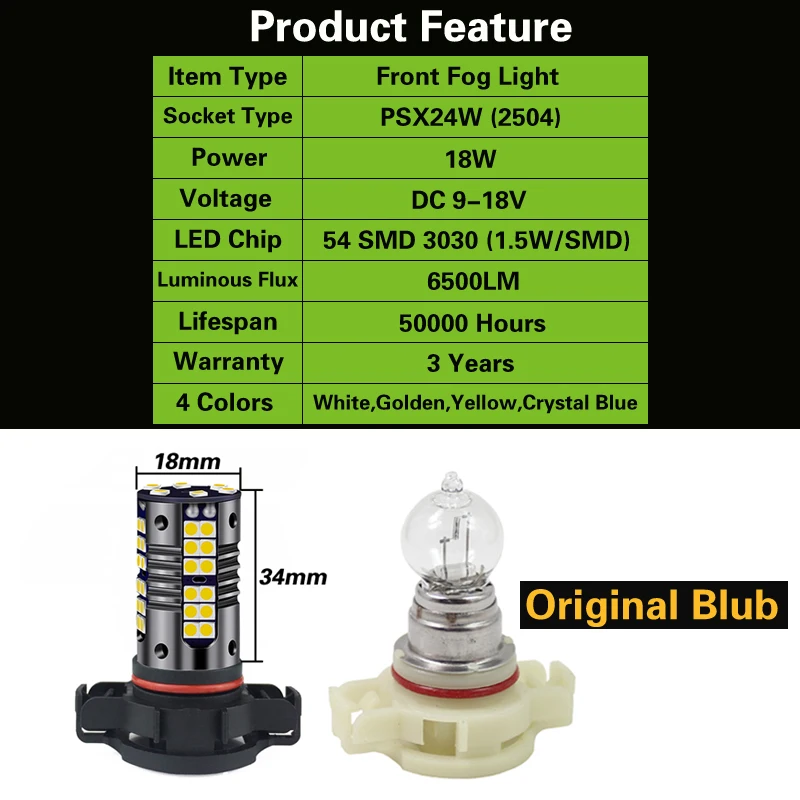2pcs LED �Ȱ� �� Blub PSX24W 2504 ���� ���ٷ� BRZ XV ���� ���۷� JK �ֱ��� ���� ���� �׷��� ĳ���� ���� Captiva