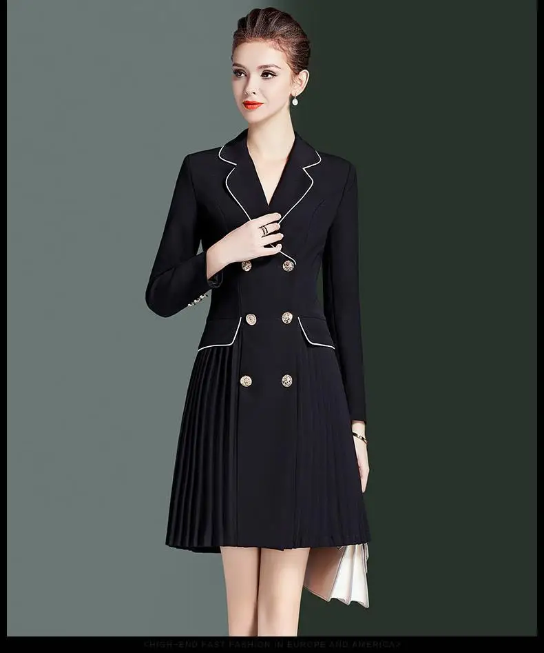 High-end elegant dress female new fashion temperament autumn 2023 women's button dress suit