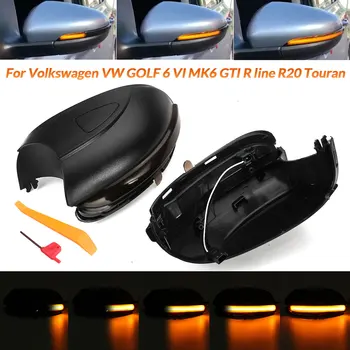 

Pair Car Dynamic Blinker LED Turn Signal Light Side Mirror Indicator for VW GOLF 6 VI MK6 GTI R line R20 Touran