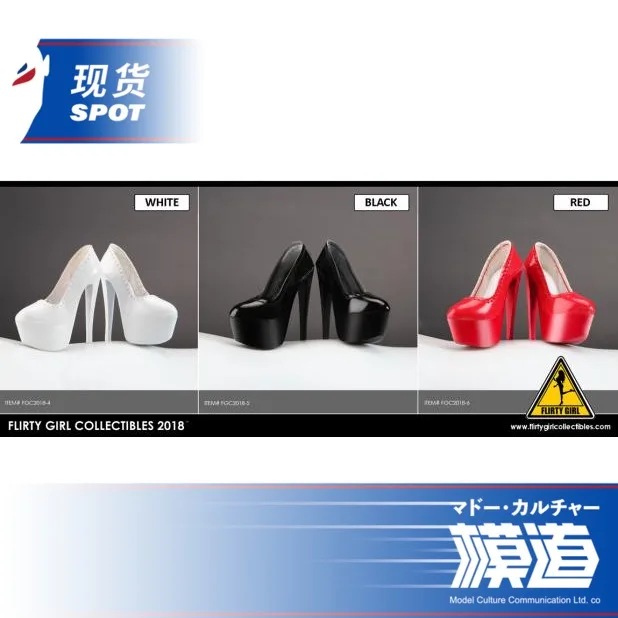 White heeled shoes Флирт девушка коллекционные вещи FGC2018 1/6 масштаб женские кожаные высокие сапоги на высоком каблуке модельная обувь пустой внутри - Цвет: White heeled shoes