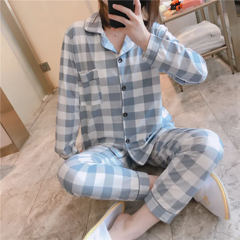 

Spring And Autumn Fold-down Collar Women's Qmilch Double-Sided Cute Loose-Fit Homewear Set