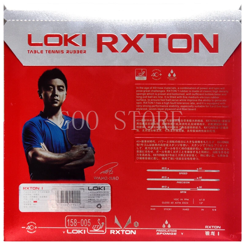 Loki Rxton 1 Tafeltennis Rubber Semi-Sticky Snelle Aanval Originele Wang Hao Loki Ping Pong Spons