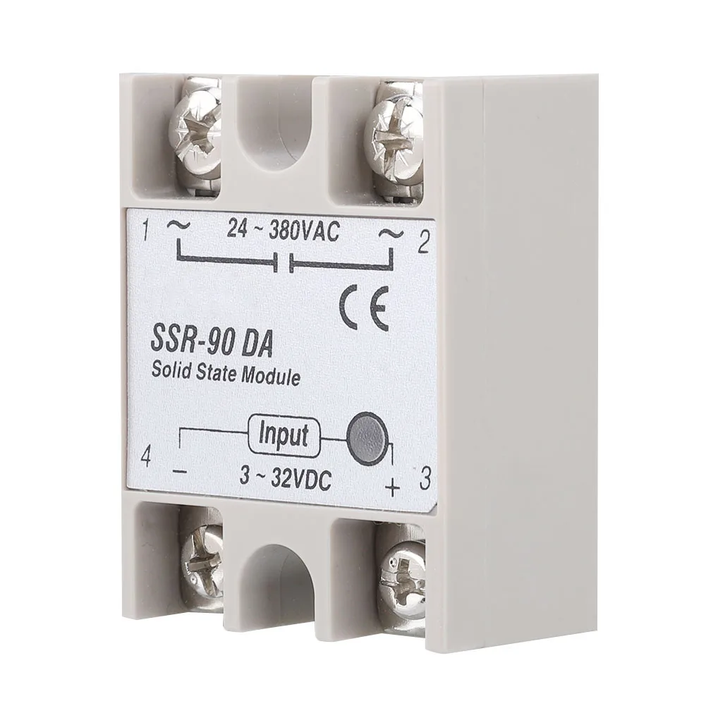 

New Solid State Relay SSR-90DA 90A Solid State Relay Module SSR DC-AC Input 3-32V DC Solid State Relay Dropshipping