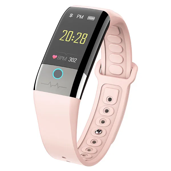 X1 Спортивные Bluetooth мужские смарт-браслет PPG+ ECG часы кровяное давление Пульс IP67 Водонепроницаемый фитнес-трекер Smartwatch - Цвет: Розовый