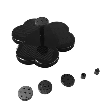 

Fashion-Solar Power Bird Bath Fountain Water Floating Small Pond Garden Patio Decoration Trifoliate Solar Fountain Black Fashion