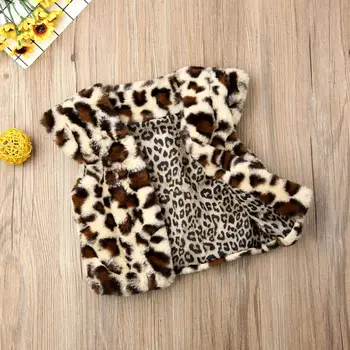 

Fashion Toddler Kids Baby Girl Autumn Winter Warm Fuzzy Leopard Vest Coat Fur Waistcoat Girls Coat Outerwear
