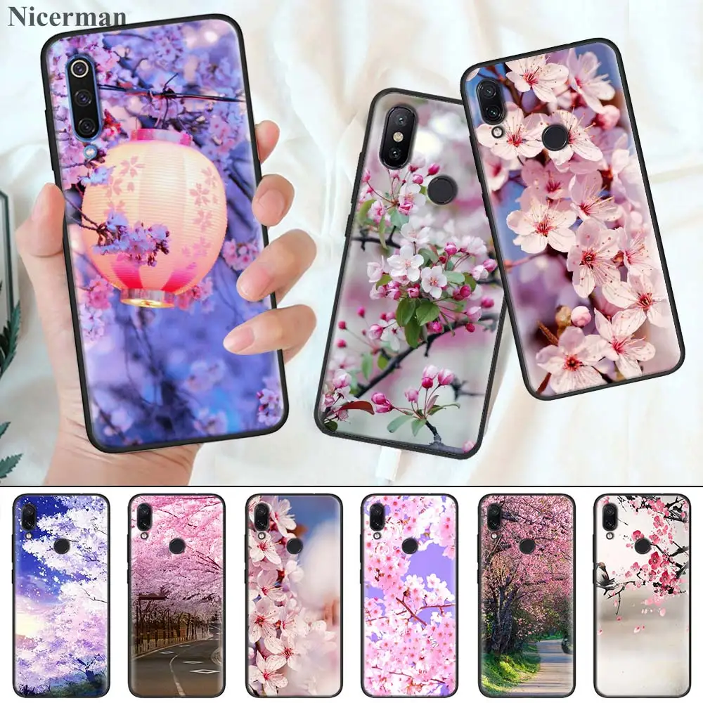 

Japanese Anime Plum Cherry Silicone Case Coque Cover for Xiaomi Mi 9T CC9 CC9E A1 A2 A3 8 Lite Play 5X 6X Poco F1 Pocophone F1