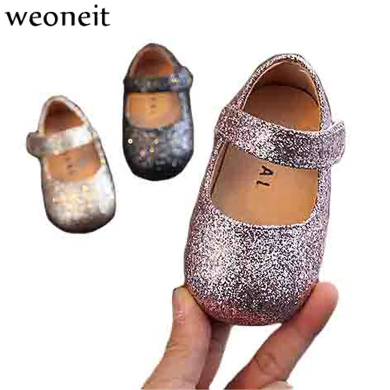 

Weoneit Baby Girl Shoes Sequin Black Gold Pink Soft Shoes Prewalker Walking Toddler Kids Shoes First Walker Drop Shipping