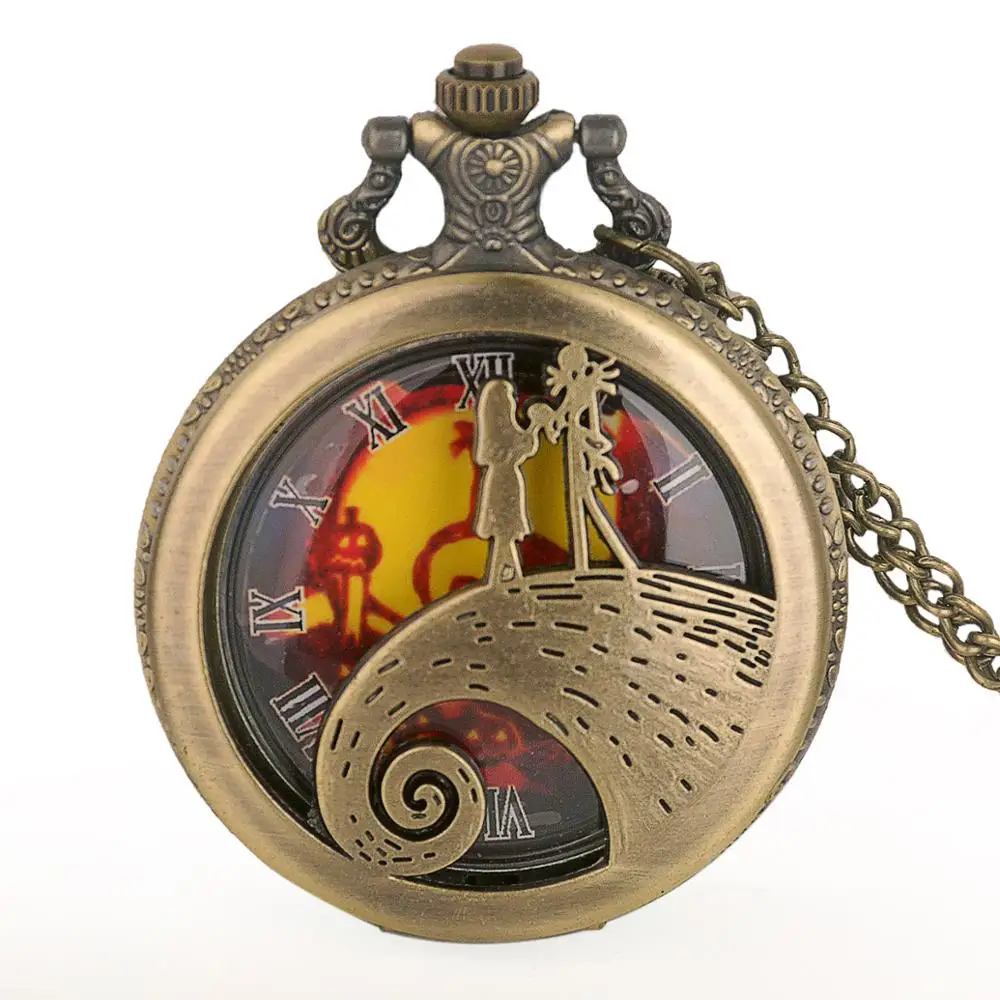 Карманные часы кварцевые Ретро Винтаж ожерелье кулон череп часы для мужчин женщин лучший подарок с цепочкой