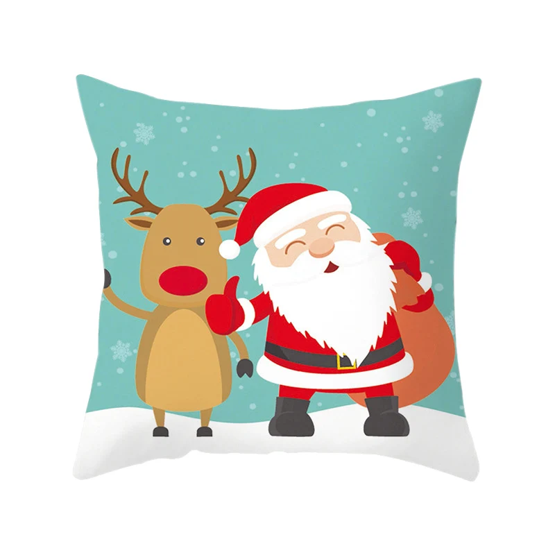 С изображением Санта-Клауса; Подушка с Санта Клаусом крышка, принт с оленем, декоративная наволочка для подушки диванную подушку Чехол домашнего рождественского декора наволочка из полиэстера - Цвет: C07