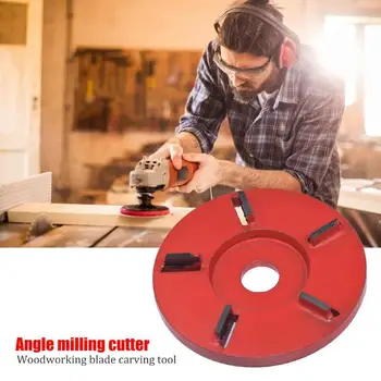 

5Teeth Flat Power Wood Carving Cutter Disc 90mm Milling Attachment 90mm Diameter for 16mm Diameter Angle Grinder Woodwrking Tool