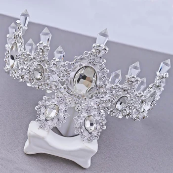 

2020 New Arrival Tiaras Charming Blue Crystal Bridal Crown Rhinestone Diadem for Princess Wedding Hair Accessories