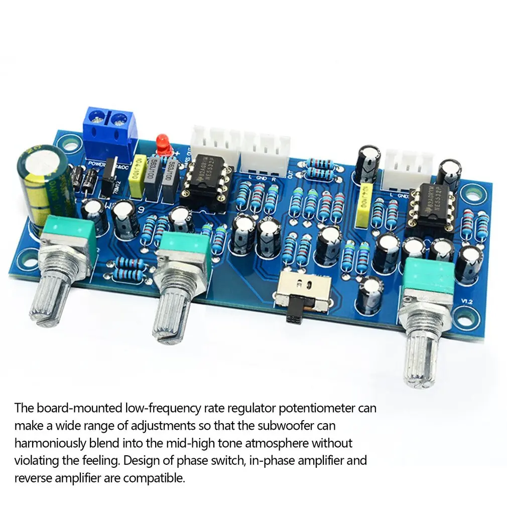 2,1 канальный сабвуфер предусилитель доска фильтр низких частот предусилитель Плата усилителя низких частот фильтр низких частот предусилитель нэ5532