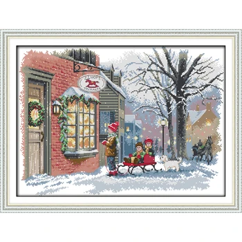 

Everlasting love Christmas wishes Ecological cotton chinese Cross Stitch kits 11C Printed DIY gift new year decorations for home