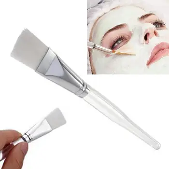 

Professional Facial Mask Brush Soft Fur Transparent Handle Mask Brush For Foundation Lipstick Diy Mask Makeup Tool Brush