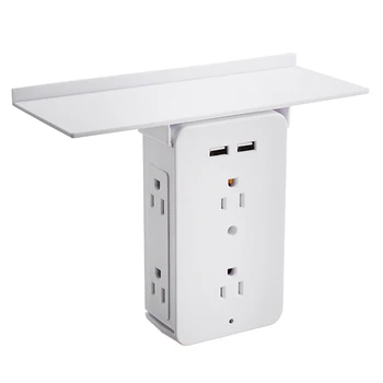 

8-in-1 Wall Socket Bracket US Regulations Surge Protector Shlef Socket Holder Wall Electrical Socket Plugs Adaptors For Bathroom