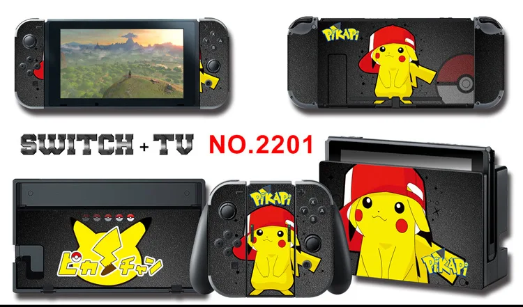 1set New Cute Anime Full Body Sticker for NS Switch Protective Cover Skin Colorful Art for Game Console Joy-Con Controller Decor