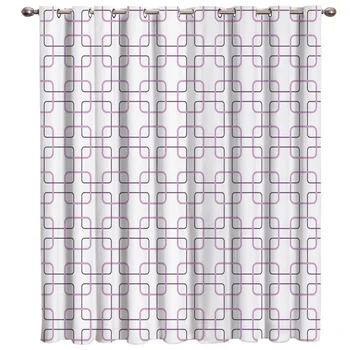 

Modern Geometry Room Curtains Large Window Window Curtains Dark Curtains Bedroom Kitchen Indoor Fabric Floral Decor Curtain