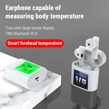 

M6 PLUS TWS 5.0 Wireless Bluetooth Earphone LCD Smart Power Display Earphone With Electronic Temperature Measurement Headset