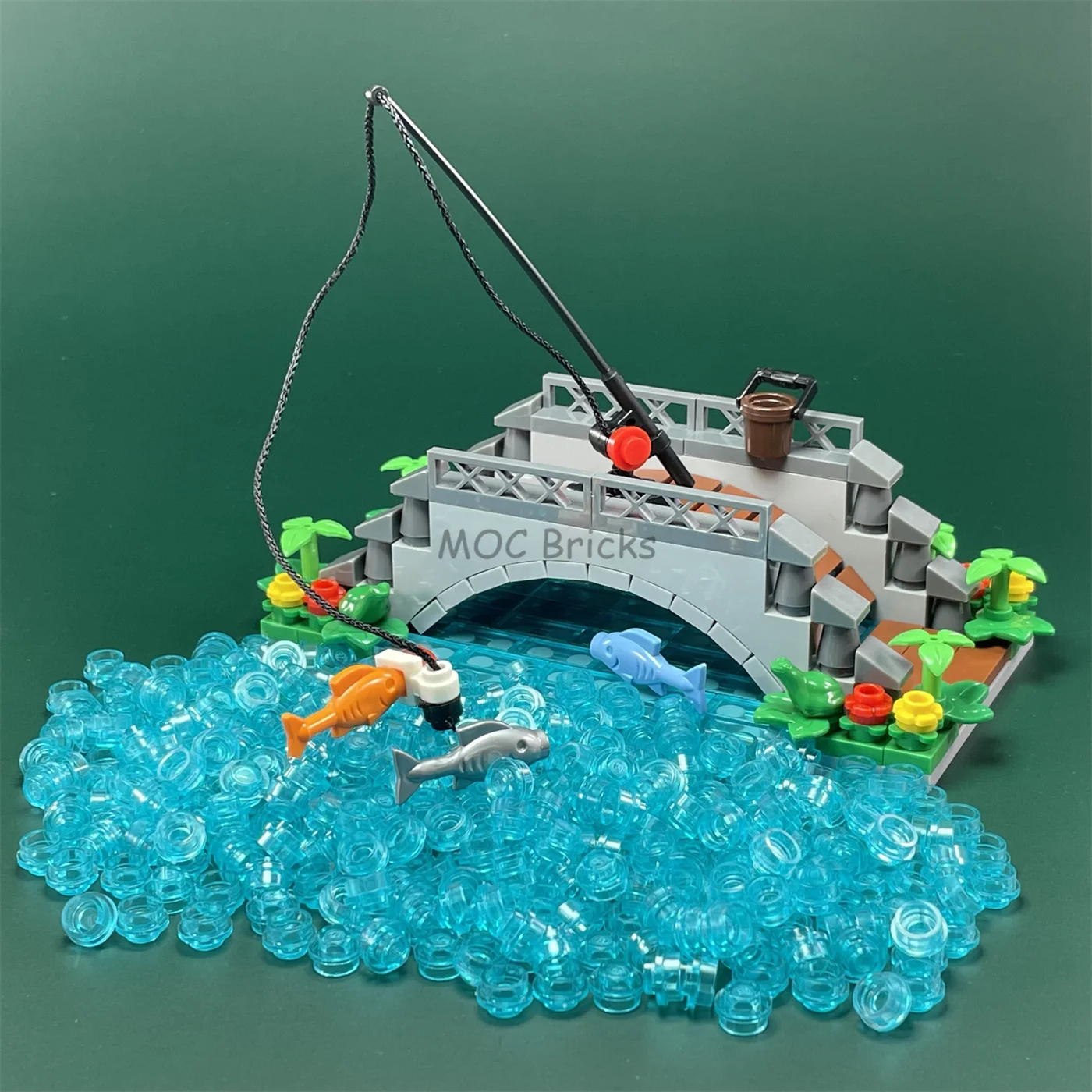 Fishing Net Lego Net Piece MOC Bricks Fishing Fish Rod Net Shark
