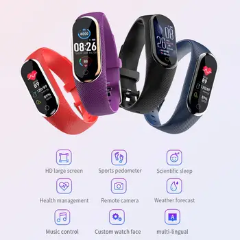 

NEW M8 Smart Watch Band Temperature Measure ECG Heart Rate Blood Pressure Monitor Weather Sedentary Remind men women Android ios