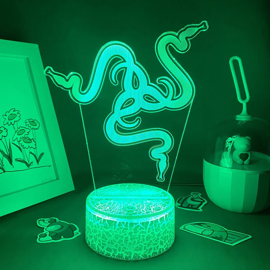 Hot Game Razer Logo 3D Led Neon Night Light Birthday Toys Gift For Raser Gamer Boyfriend Kid BedRoom Table Decor Razer Lava Lamp