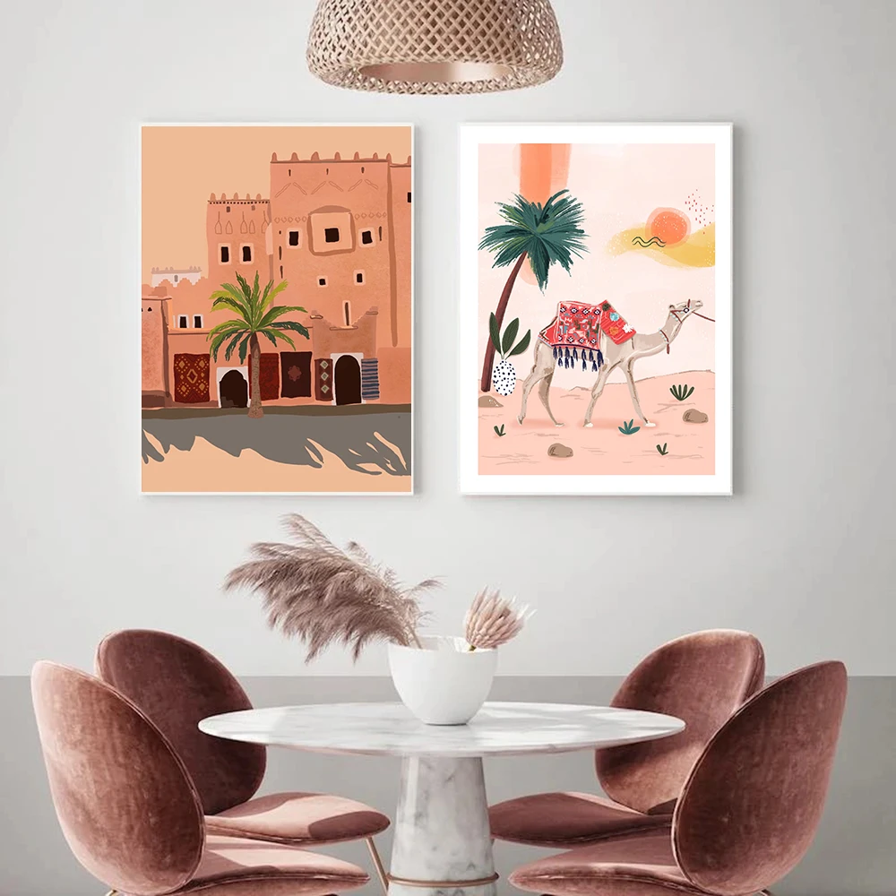 Morocco-Camel-Posters-And-Prints-Leopard-Boho-House-Girl-Nordic-Wall-Art-Canvas-Painting-Wall-Picture (2)