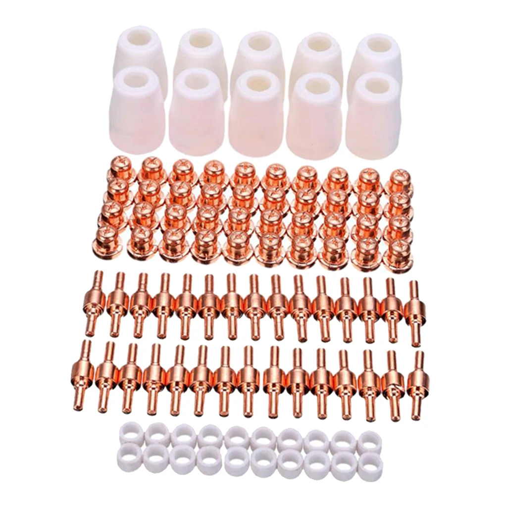 100pcs Air Plasma Cutter  Nozzle Tip Consumables Cup Splitter Extended Kit 0~40A for PT-31 LG-40/Torch CUT-40