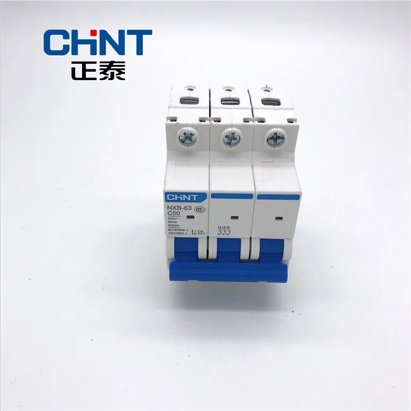 CHNT миниатюрный автоматический выключатель DZ47 NXB-63 Тип C 3P 6A 10A 16A 20A 25A 32A 40A 63A Бытовой Воздушный переключатель Хинт MCB