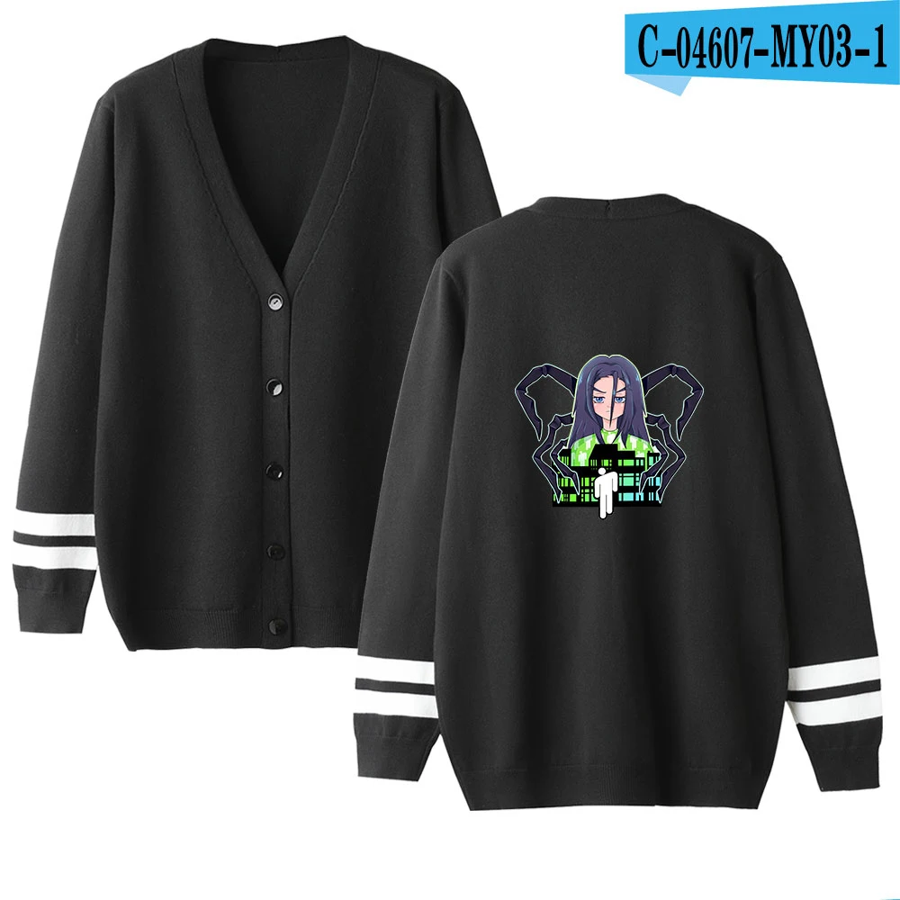 Осенне-зимний женский вязаный кардиган Billie Eilish, свитер, пальто, короткая женская Маленькая шаль, вязанная куртка для женщин - Цвет: black