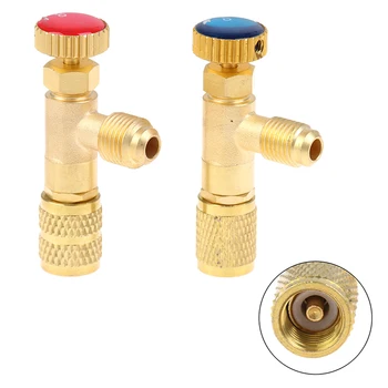 

high quality liquid safety valve R410A R22 air conditioning refrigerant 1/4 "Safety Adapter Air conditioning repair and fluoride