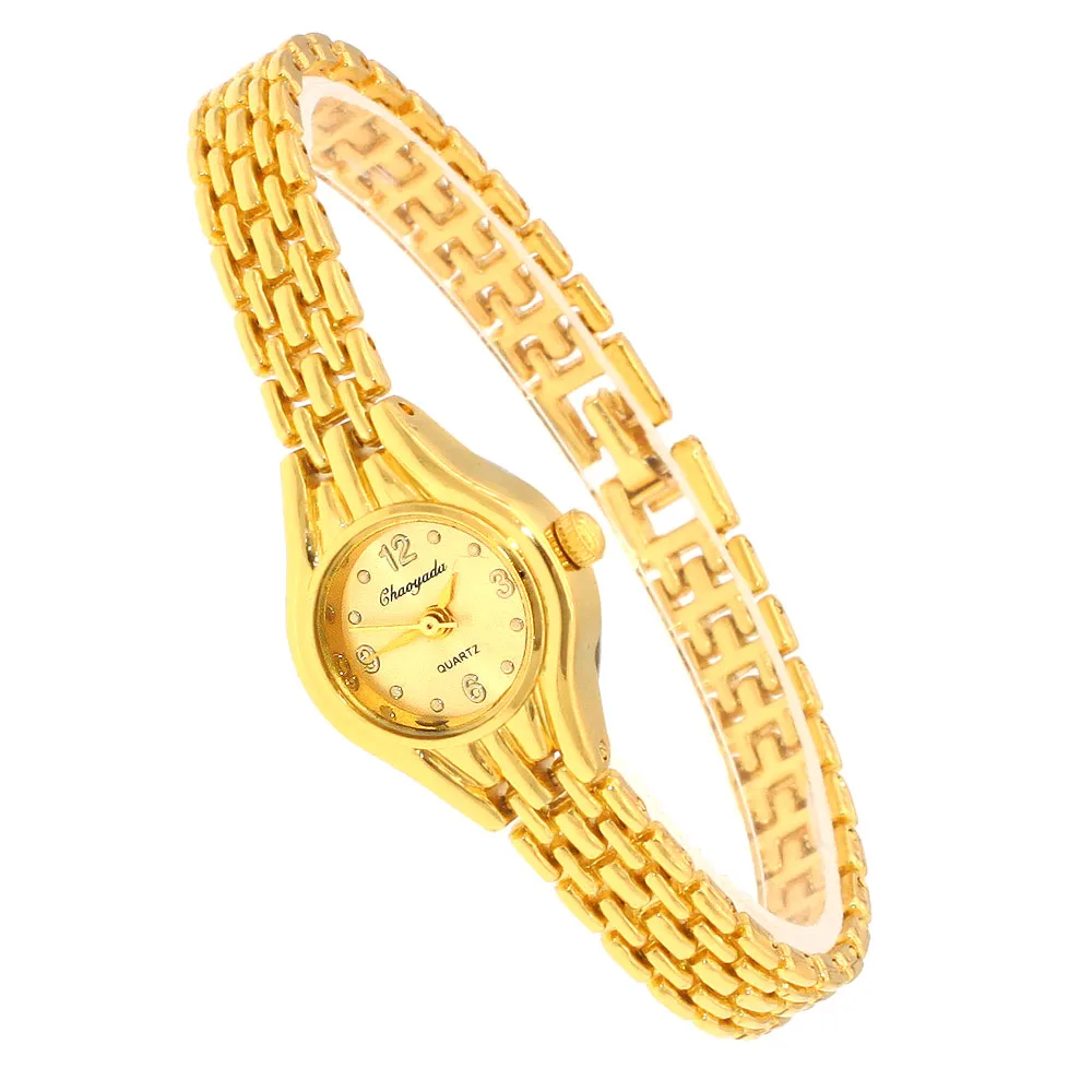 New Gold Women Bracelet Watch Mujer Golden Relojes Small Dial Quartz Watch Popular Wristwatch Hour female ladies elegant watches