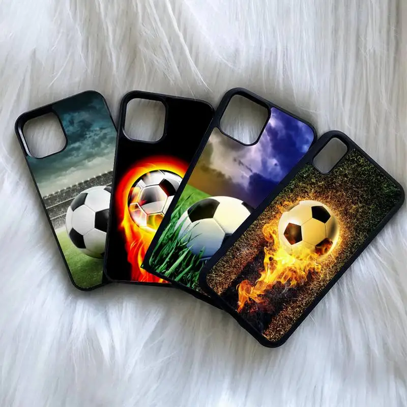 Fire Football Soccer Ball Phone Case For Iphone 13 12 Mini 11 Pro Max 7 8 Plus X Xs XR PC Hard Silicone Cover Shell | Мобильные