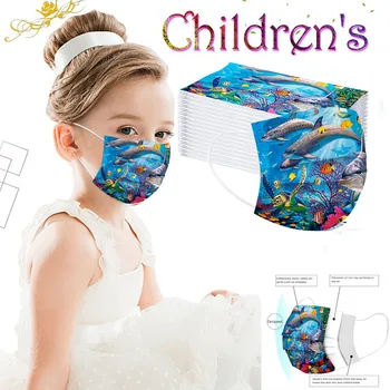 

10-100PCS Children's Face Mask Disposable Facemask Animal Printed Dust Proof Cute Cartoon 3Ply Ear Loop Mouth Cover Maschere