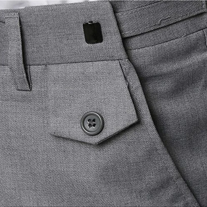 9 цветов бренд мужской костюм брюки корейская мода сплошной цвет Slim Fit Брюки деловые хлопковые деловые штаны мужские свадебные