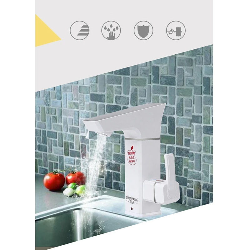 3000W Instant Electric Hot Water Heaters Tap Tankless LED Digital Display Large Screen Leakage Prot - 4000095976237