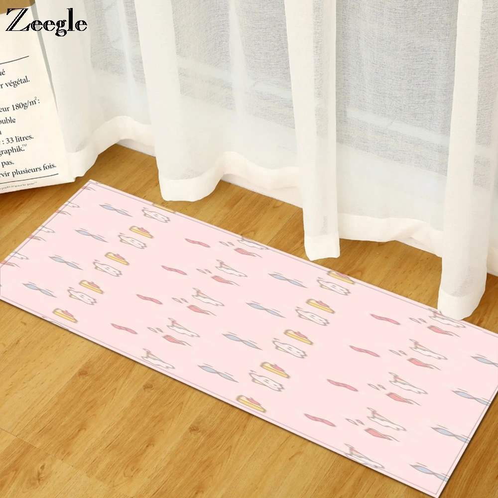 Zeegle Long Carpets Rugs Living Room Home Decor Flannel Bedside Carpet Mat Anti Slip Kids Room Area Rug Absorbent Hallway Carpet