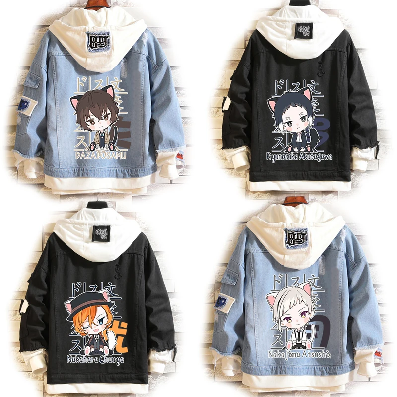 2021 anime jaqueta bungo cães vadios denim jaquetas nakajima atsushi ...