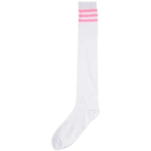 1 пара женских спортивных тонких полосок, однотонные облегающие чулки, колготки выше колена, белые w розовые