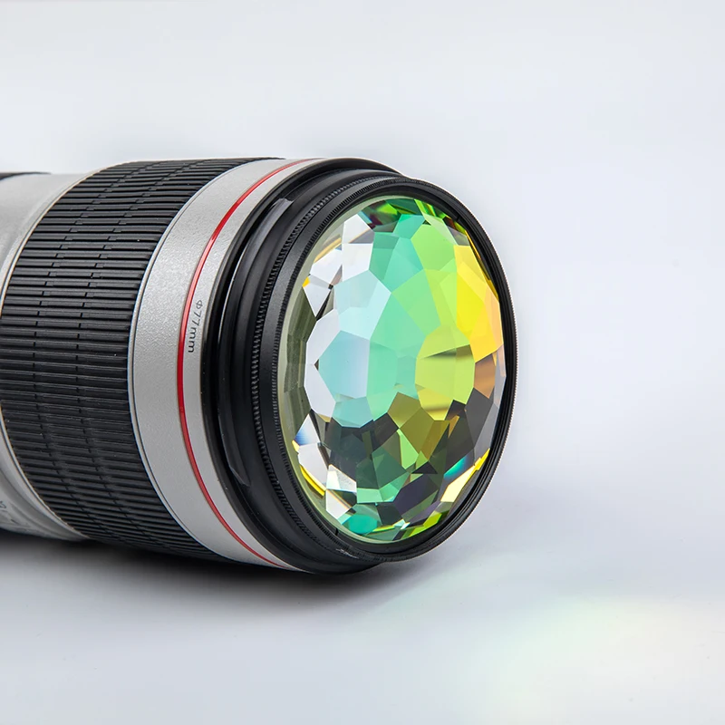 SASKATE Camera Filter Accessories 77MM Glass Kaleidoscope Quadriprism Photography Props
