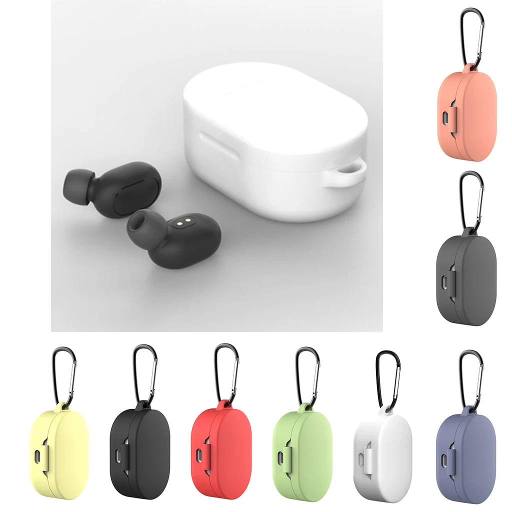 Силиконовый чехол для Redmi Mi AirDots в горошек с пряжкой мягкий из ТПУ беспроводной