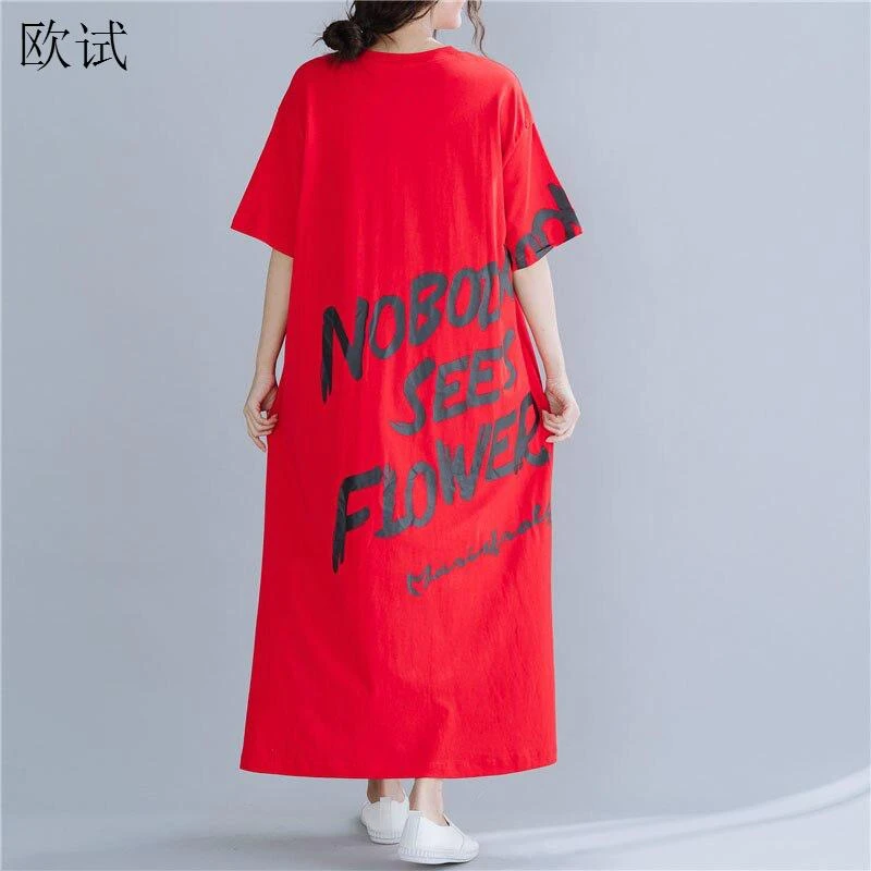 Red cotton t shirt dress Clearance