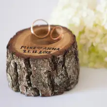 Газон открытый обручальное кольцо поставки деревенский Свадебный носитель подушки на заказ имя, дата кольцо коробка для влюбленных День святого Валентина подарки