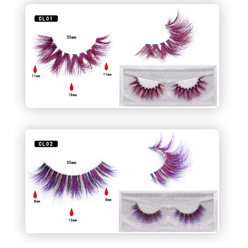 Новые цветные 3D норковые ресницы для макияжа натуральные длинные индивидуальные толстые пушистые красочные накладные ресницы для наращивания ресниц
