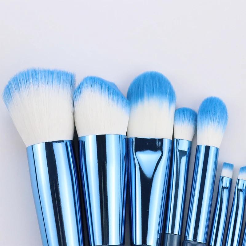 8 PCS Blue Portable Makeup Brush Set Foundation Loose Powder Blush High Gloss Eye Shadow Eyebrow Cosmetic Beauty Maquiagem | Красота и