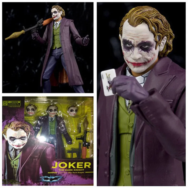 15cm SHF Heath Ledger Joker Action Figure Toys PVC Batman The Dark Knight Joker Collection Model Toys