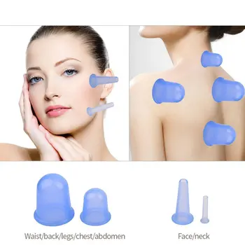 

Silicone Body Cupping Cup Set Massage Vacuum Cans Suction anti-cellulite massager Health Care For Face Neck Back