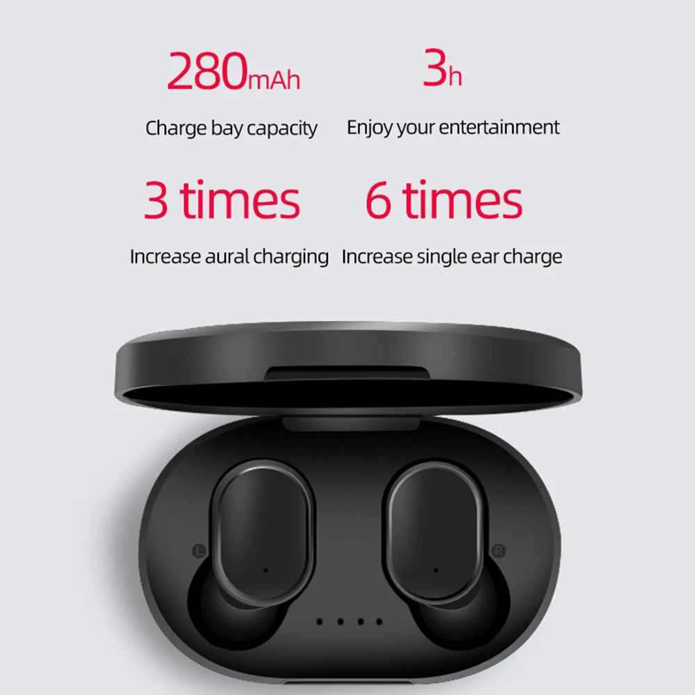 A6S TWS беспроводные наушники PK Airdots стерео Bluetooth наушники BT 5,0 водонепроницаемые спортивные гарнитуры с шумоподавлением Микрофон для Redmi
