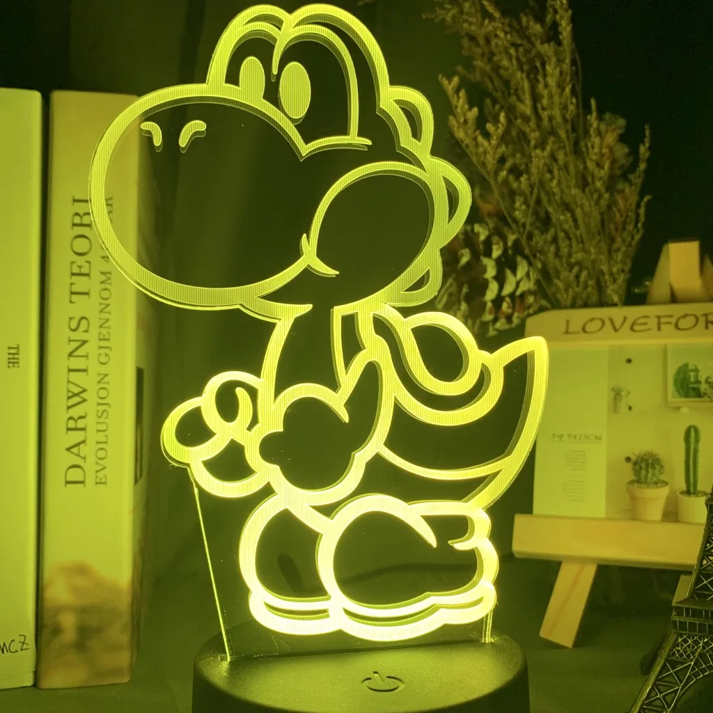 Игра Супер Марио фигура Йоши Led 3d ночной Светильник для детской спальни украшение ночной Светильник классный подарок на день рождения для детей 3d лампа