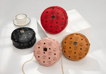 

Small bag 2020 new fashion female bag chain small round bag shoulder messenger bag printing retro mobile phone bag